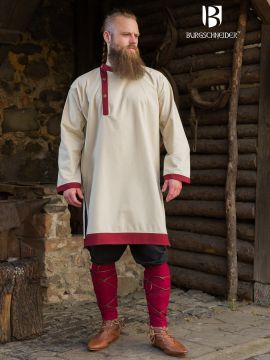 Rus tunic Tobiasz natural/bordeaux L