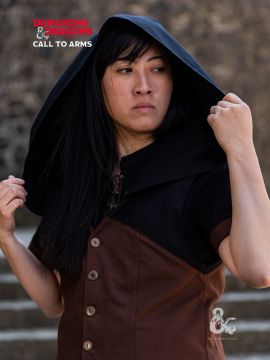 D&D rogue hooded vest brown