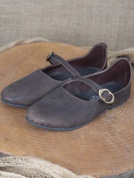 Rieke medieval shoes in brown nubuck leather