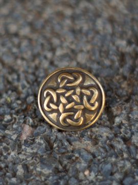 Button with Celtic cross - brass