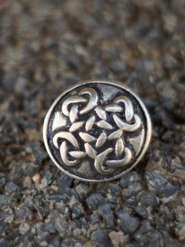 Button with Celtic cross - silver