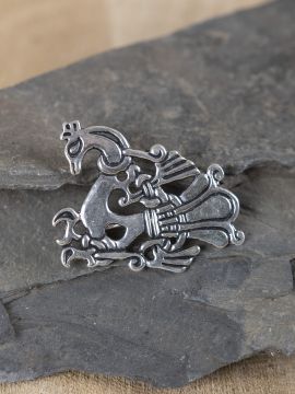 Silver Viking Age peacock brooch