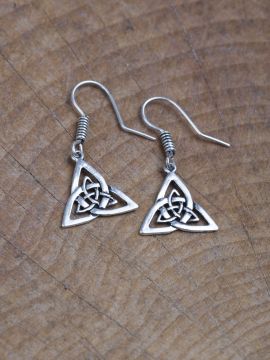 Silver-plated triangle earrings