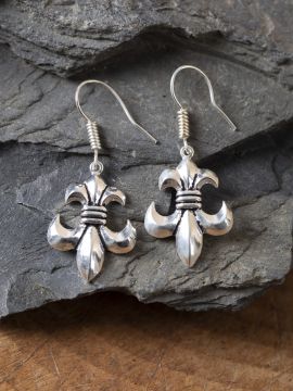 Silver-plated lily earrings