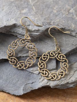 Earrings celtic wreath bronze