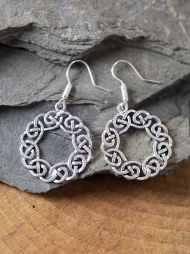 Earrings Celtic wreath silver-plated