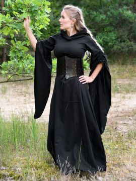 Medieval dress Isra with hood black