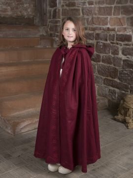 Wool cape for children red