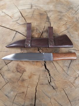 Sax knife with leather sheath