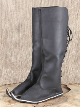 Nubuck leather boots black