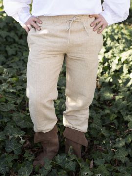 Medieval trousers made from coarse cotton hemp