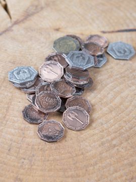 LARP coins dwarves without leather pouch