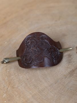 Viking hair clip Oseberg brown