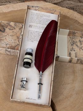 Calligraphy set "Lily" with red feather