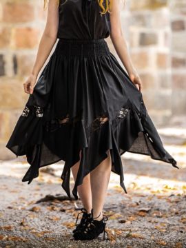 Tail skirt witch skirt in black