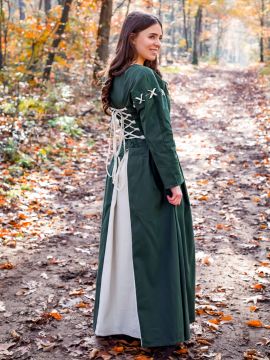 Medieval dress Larina green-nature