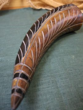 Viking Drinking Horn with engraved motifs