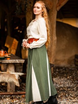 Medieval skirt Isabella green-natural