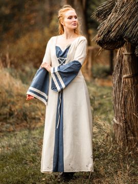 Medieval dress Dorothea natural/blue