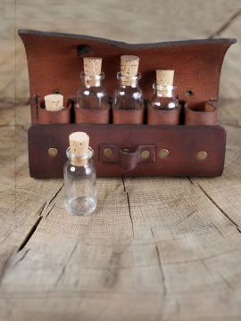 Drink bag with 5 bottles brown