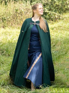 Wool cape without hood green