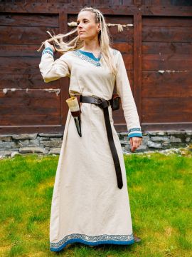 Viking dress Lagertha natural-blue