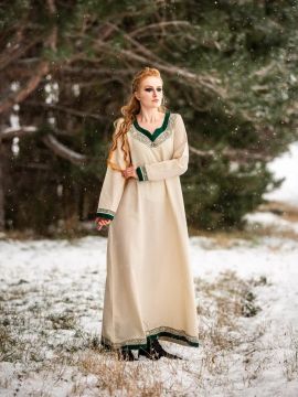 Viking dress Lagertha natural-green