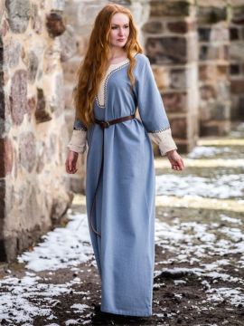 Viking dress Freya dove blue