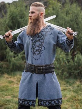 Viking tunic Erik blue-grey