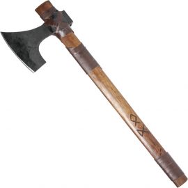 Small Viking axe with leather winding