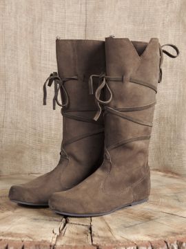 Brown suede high boots 43