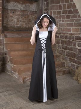 Medieval dress Lucia black and white 38