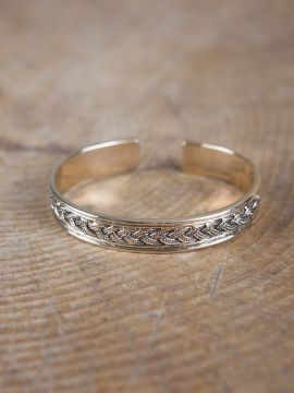 Viking bangle with braided pattern bronze