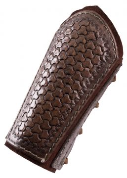 Arm guard with brown embossing