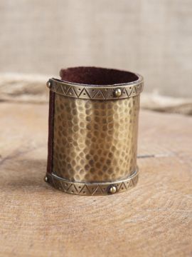 Wide brass bangle