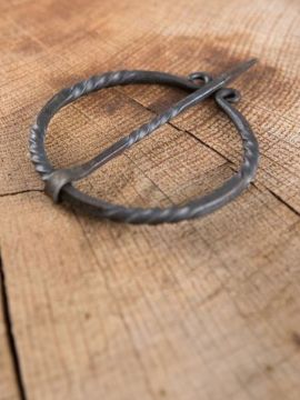 Hand-forged ring brooch