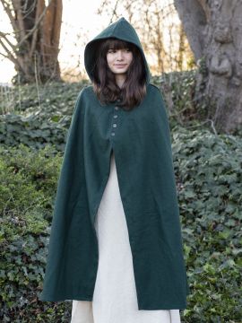 Cape with metal buttons green