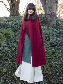 Cape with metal buttons red