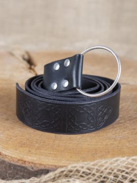 Ring belt with black embossing