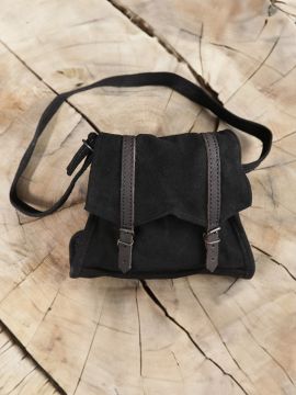 Suede shoulder bag black