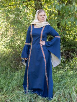 Medieval dress Rahel in blue L