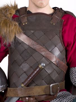 Viking leather armor brown XL