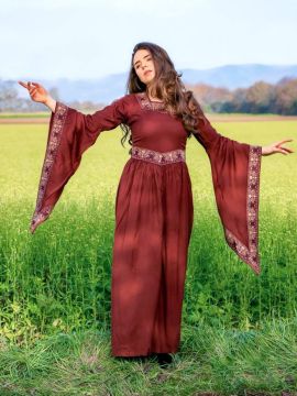 Burgundy medieval dress in red XXXL