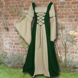 Dress Elisabeth forest green-sand