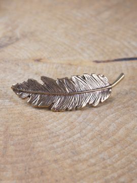 Bronze feather brooch