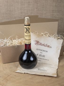 Gift box with spiced wine and shopping voucher