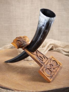 Drinking horn stand "Thor's hammer"