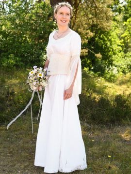 Wedding dress with corsage white/natural