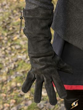 Suede gloves black XL