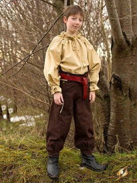 Cotton pants for children brown 8 - 10 years